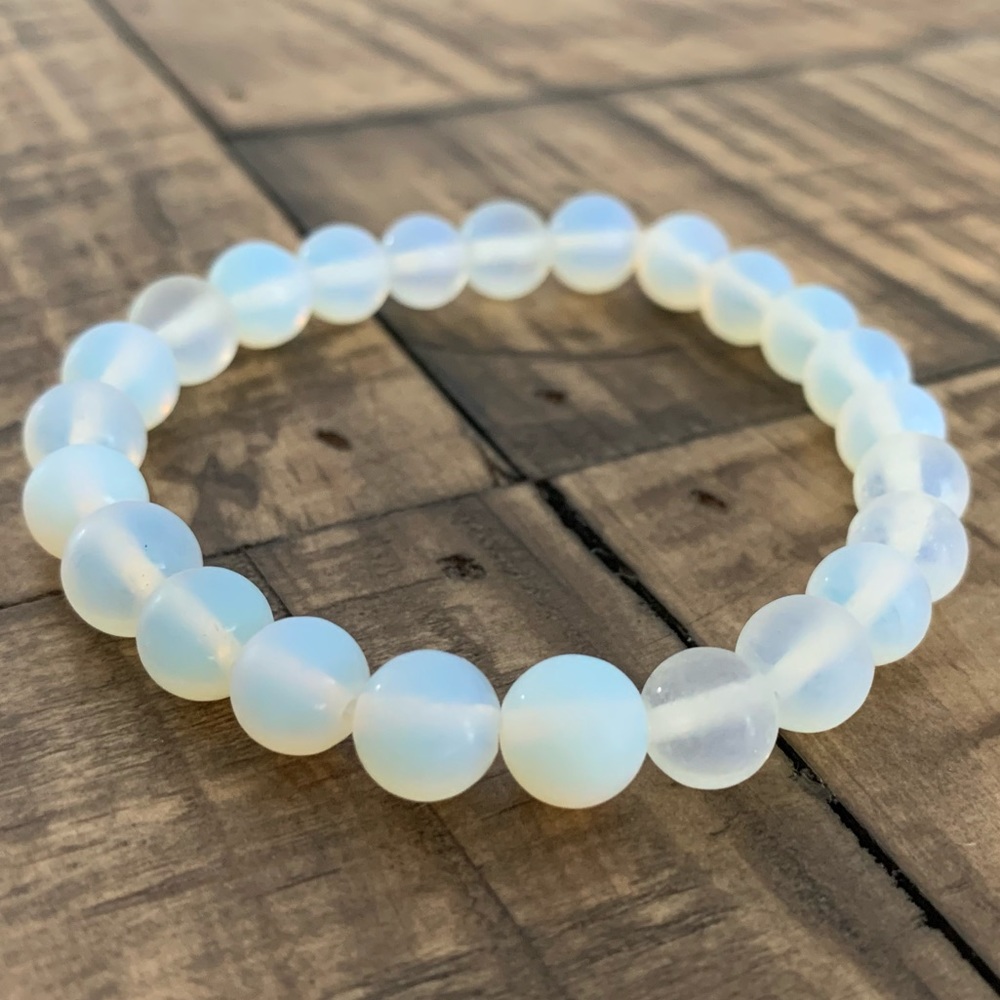 8mm Opal Chakra Stretch Bead Bracelet - Picture 3 of 7